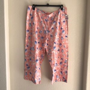 Charter Club  Womenś Pants Cotton Plus Size XXL Pajama Artistic Floral